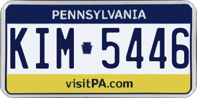 PA license plate KIM5446