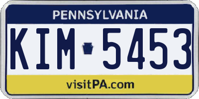 PA license plate KIM5453