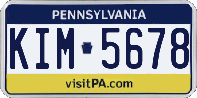 PA license plate KIM5678