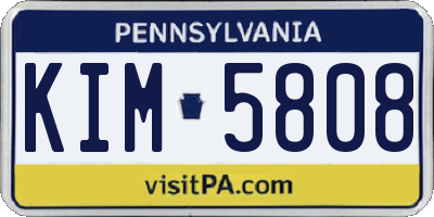 PA license plate KIM5808