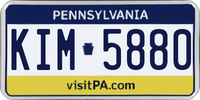 PA license plate KIM5880