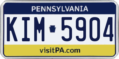 PA license plate KIM5904