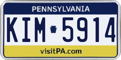 PA license plate KIM5914