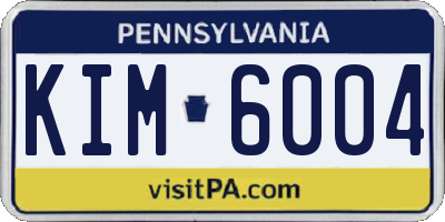 PA license plate KIM6004