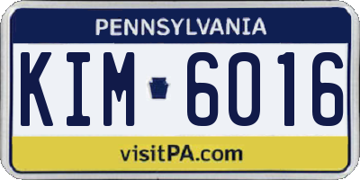 PA license plate KIM6016