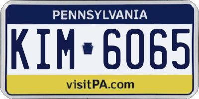 PA license plate KIM6065