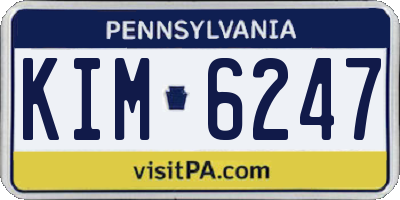 PA license plate KIM6247