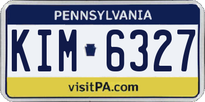 PA license plate KIM6327