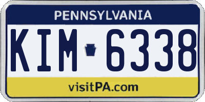 PA license plate KIM6338