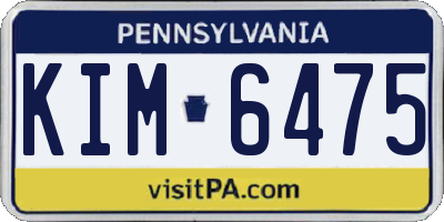PA license plate KIM6475