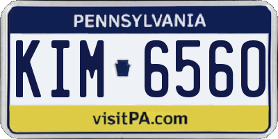 PA license plate KIM6560