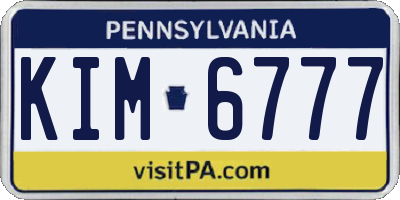 PA license plate KIM6777