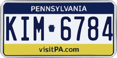 PA license plate KIM6784