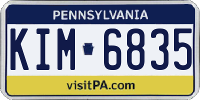 PA license plate KIM6835