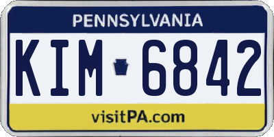 PA license plate KIM6842
