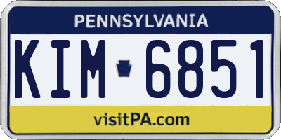 PA license plate KIM6851