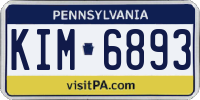 PA license plate KIM6893