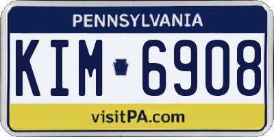 PA license plate KIM6908