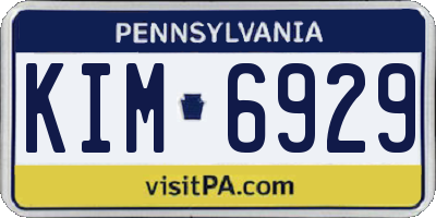 PA license plate KIM6929