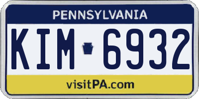 PA license plate KIM6932