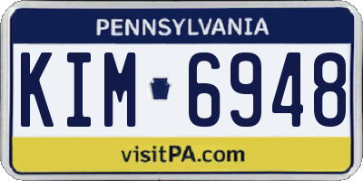 PA license plate KIM6948