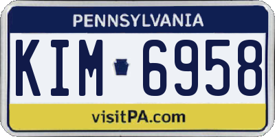 PA license plate KIM6958