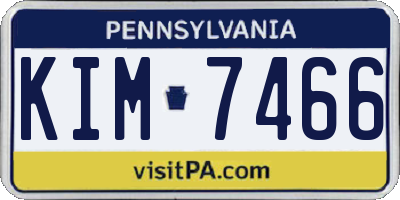PA license plate KIM7466