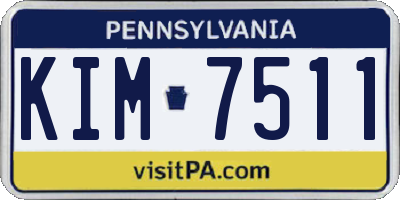 PA license plate KIM7511
