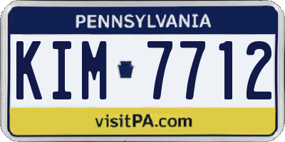 PA license plate KIM7712