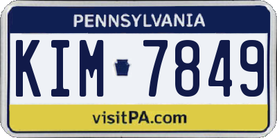 PA license plate KIM7849
