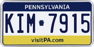 PA license plate KIM7915