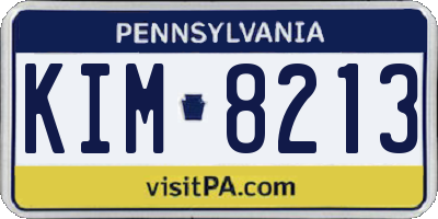PA license plate KIM8213