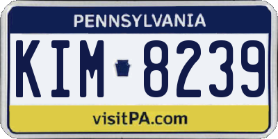 PA license plate KIM8239
