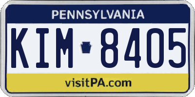 PA license plate KIM8405