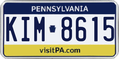 PA license plate KIM8615