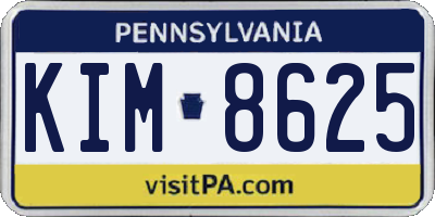 PA license plate KIM8625