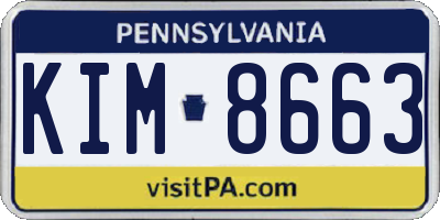 PA license plate KIM8663