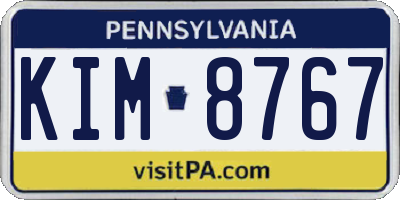 PA license plate KIM8767