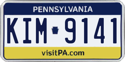 PA license plate KIM9141