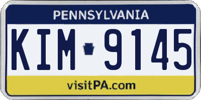 PA license plate KIM9145