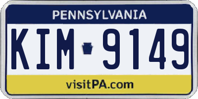 PA license plate KIM9149