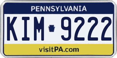 PA license plate KIM9222