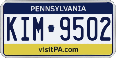 PA license plate KIM9502