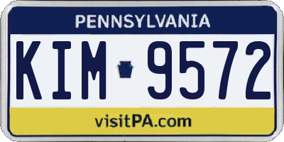 PA license plate KIM9572