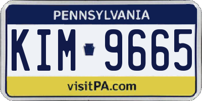 PA license plate KIM9665