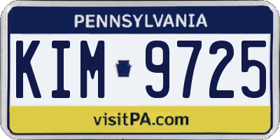 PA license plate KIM9725