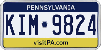 PA license plate KIM9824