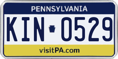PA license plate KIN0529