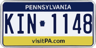 PA license plate KIN1148