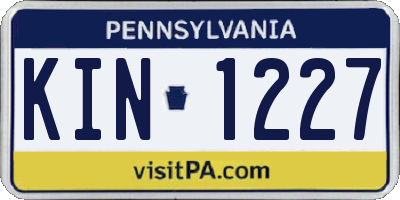PA license plate KIN1227